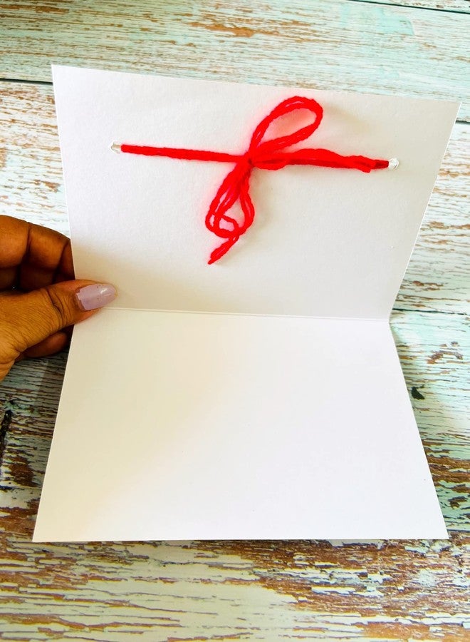 Crafted Forever Rakhi slider greeting- brother & sister rakhi tying, 4x6 inch size, blank inside, includes rakhi and envelope, slider card - Image 5
